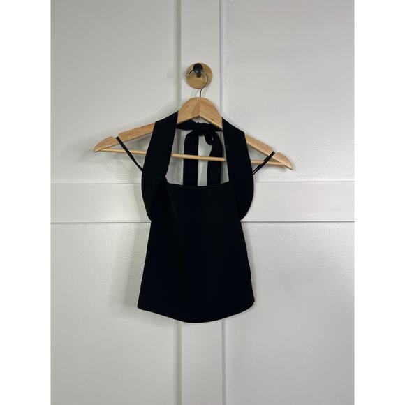 NEW Alice + Olivia Tamiko Convertible Black Sleeveless Halter Top Size: XS - Picture 2 of 7